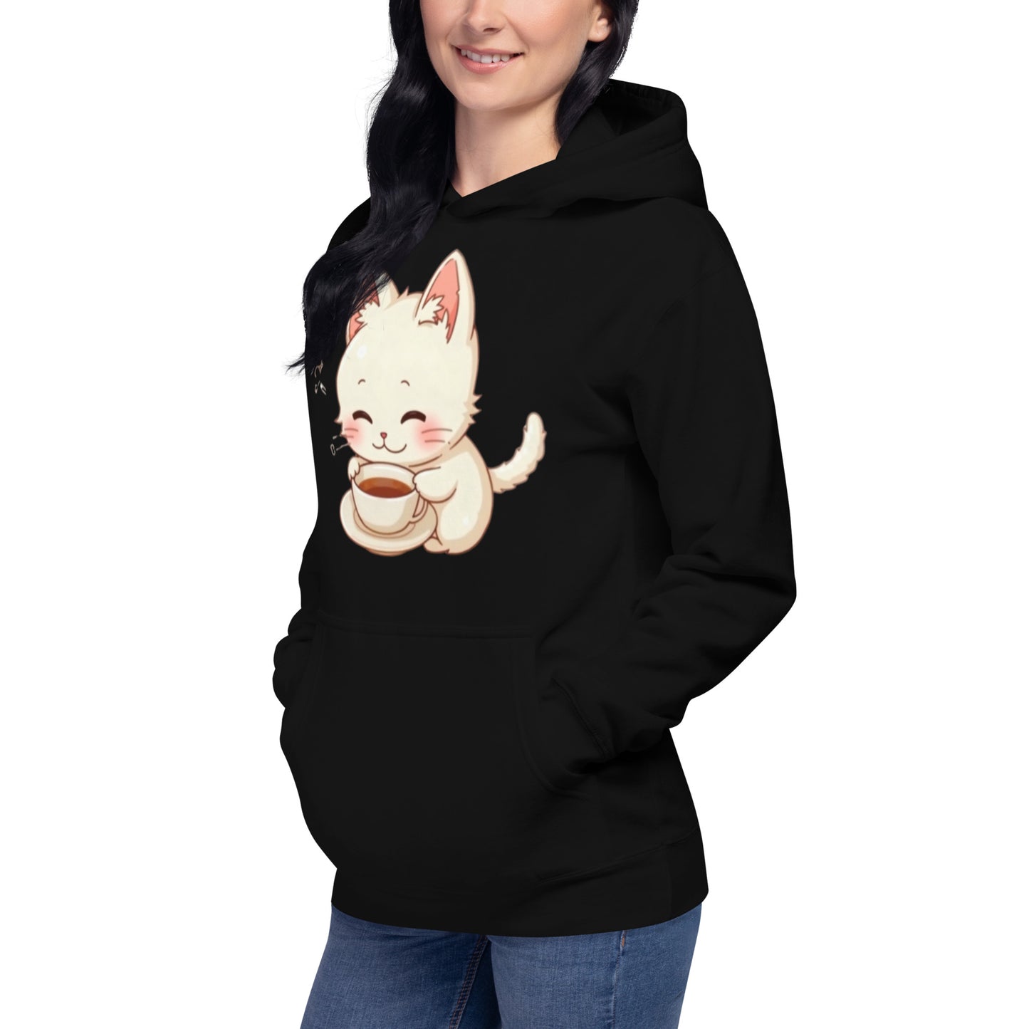 MUJii Cat Hoodie - Black - Donna wearing